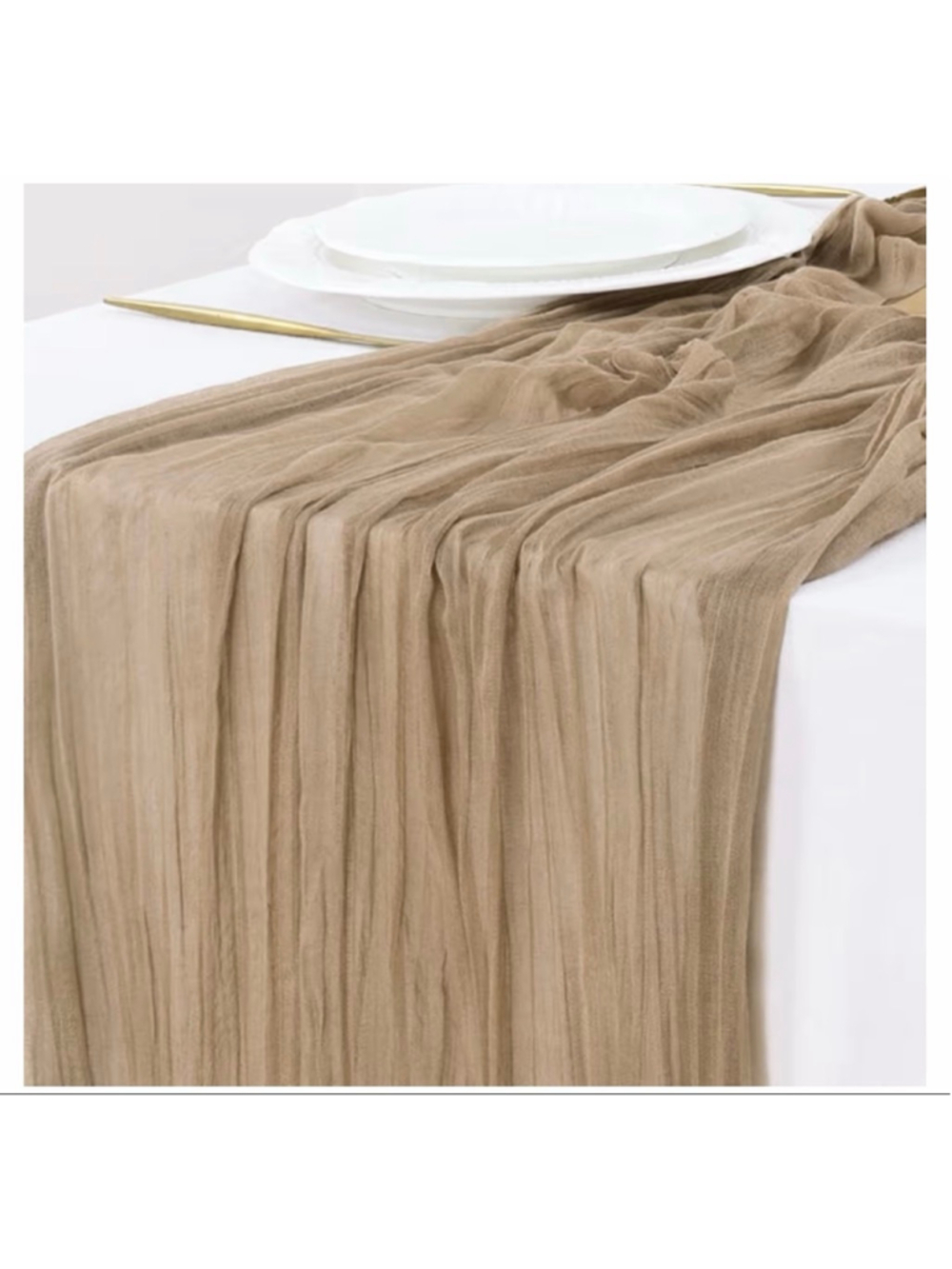 NEW Tan Cheesecloth Table Runner Rustic Farmhouse Gauze 10ft Wedding